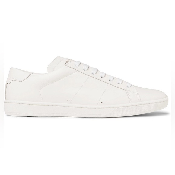 SAINT LAURENT SL01 WHITE LEATHER SNEAKERS - Picture 4 of 6